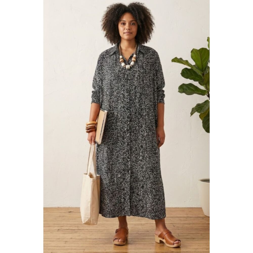 Papu Stories‎ Finland Black White Shirt Dress Size Large